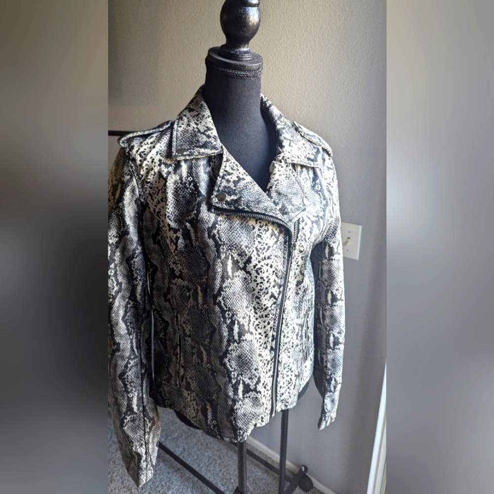 Faux leather bike jacket